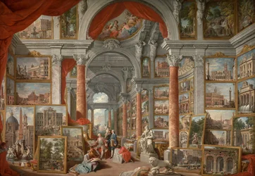 Galerie de tableaux avec vues de la Rome moderne
